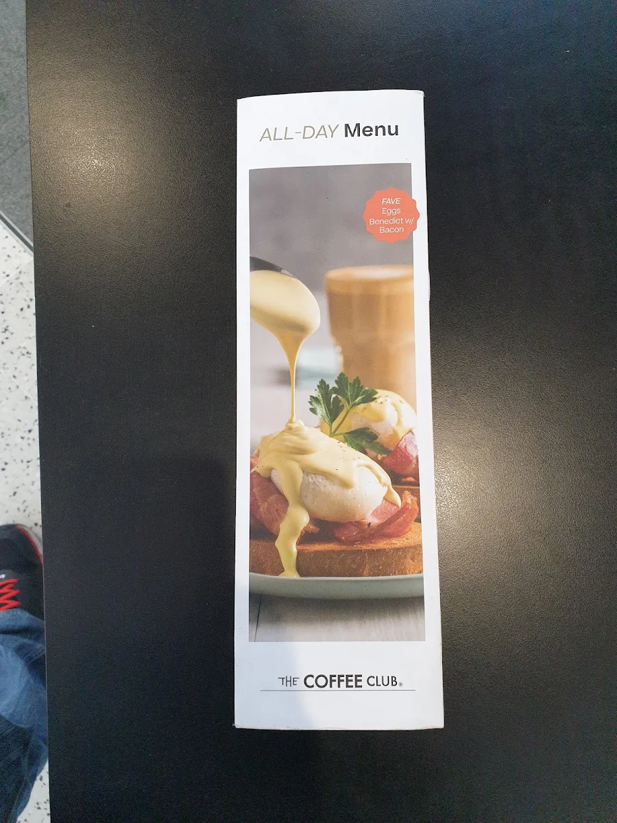 Menu, The Coffee Club Café