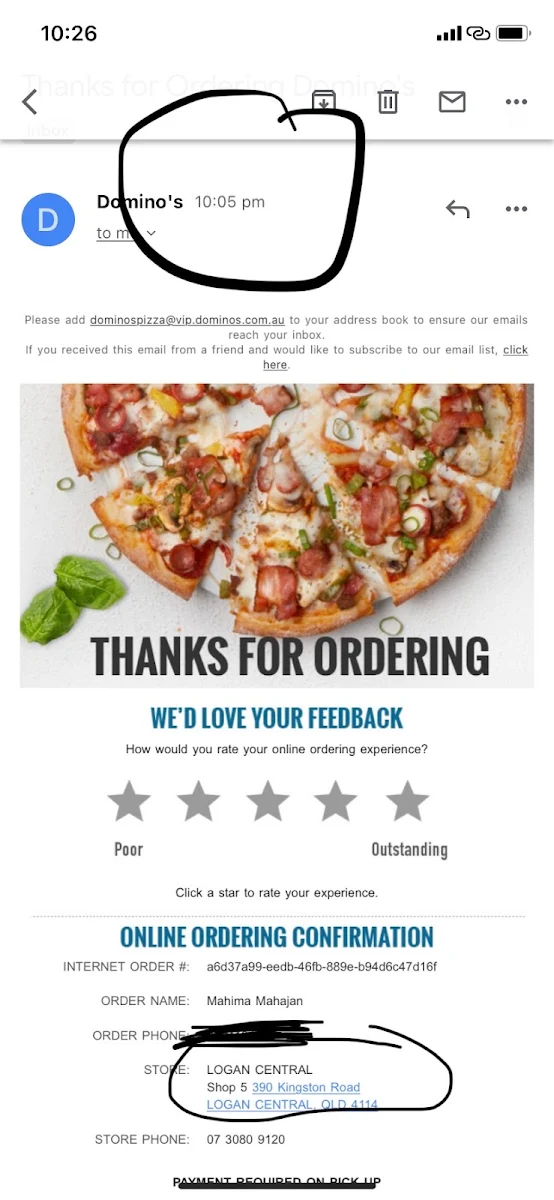 Menu, Domino's Pizza Logan Central