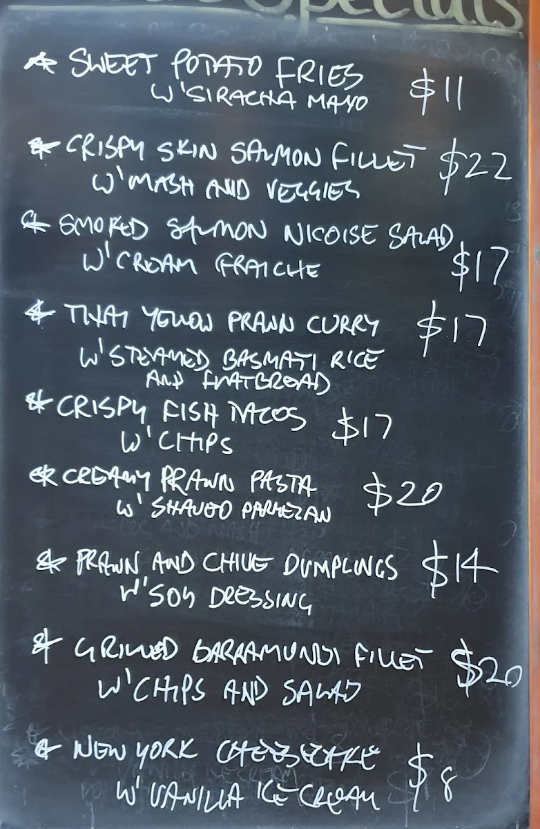 Menu, Lucky Australian Hotel