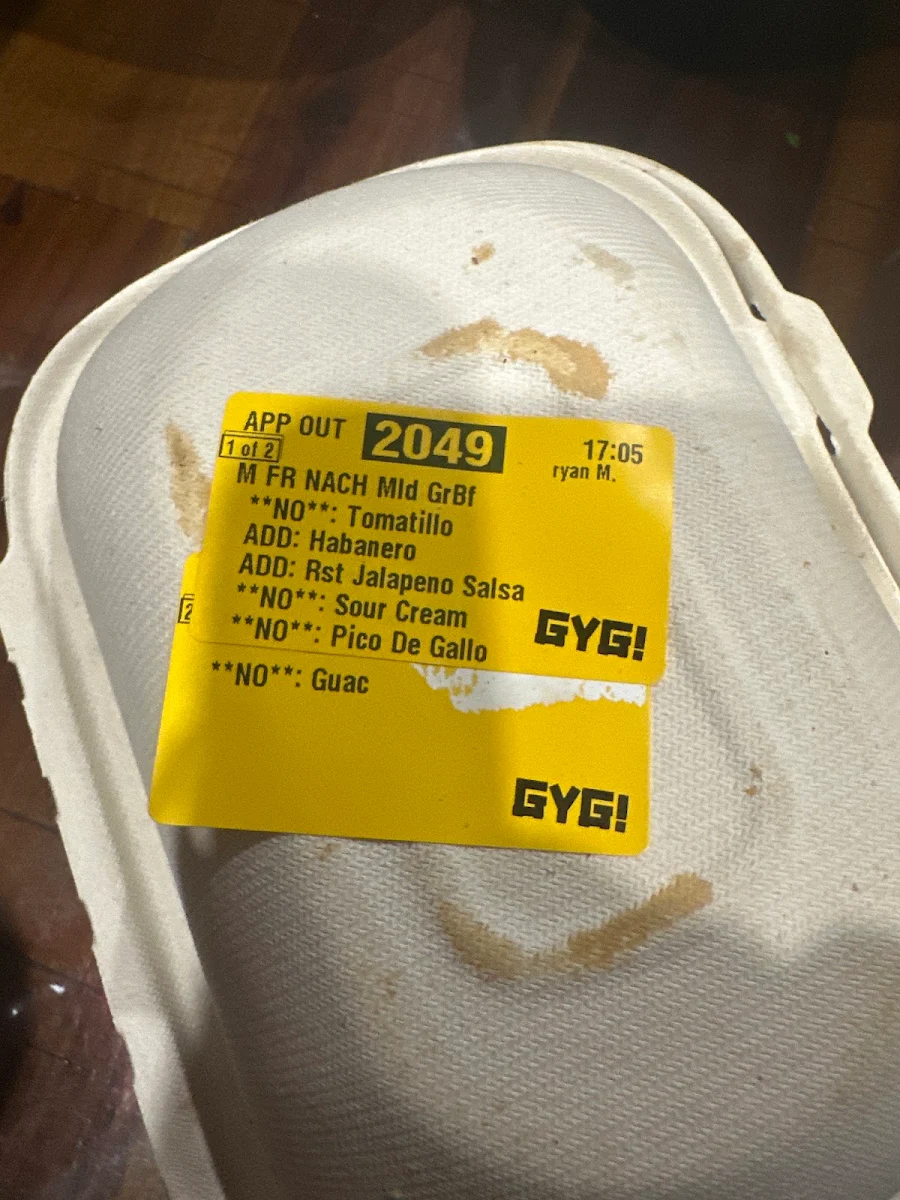 Menu, Guzman y Gomez - Dubbo