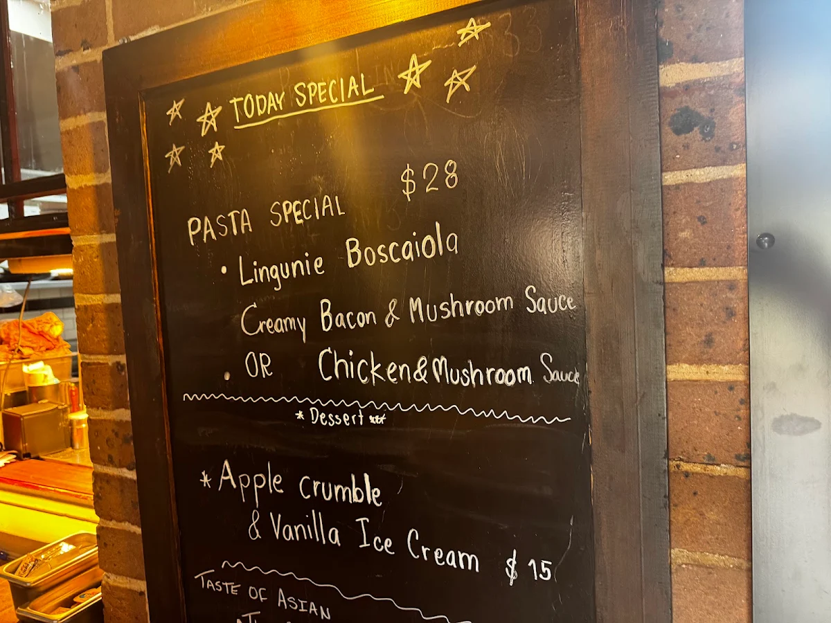 Menu, Rosebank Heritage Cafe