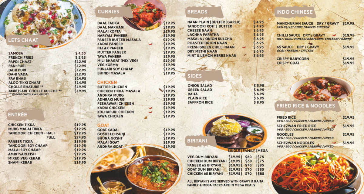 Menu, Kesari Tarneit
