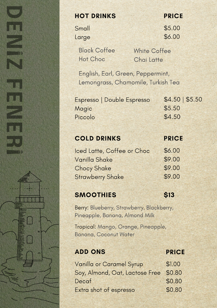 Menu, Deniz Feneri (The Lighthouse)