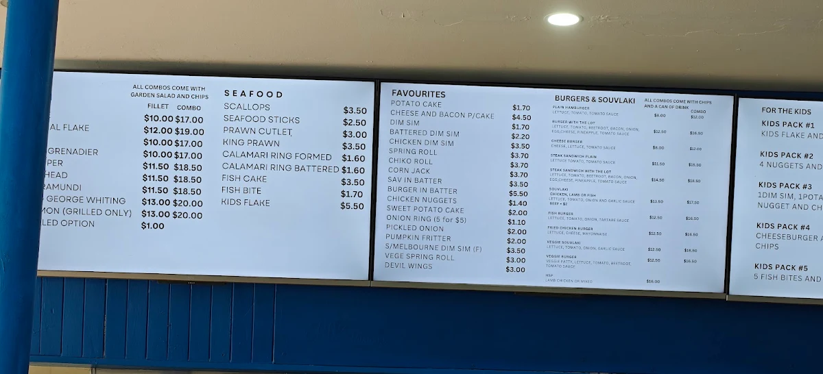 Menu, Doonies Diner