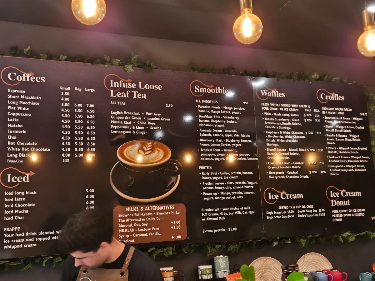 Menu, Detour Cafe Dolphin Quay