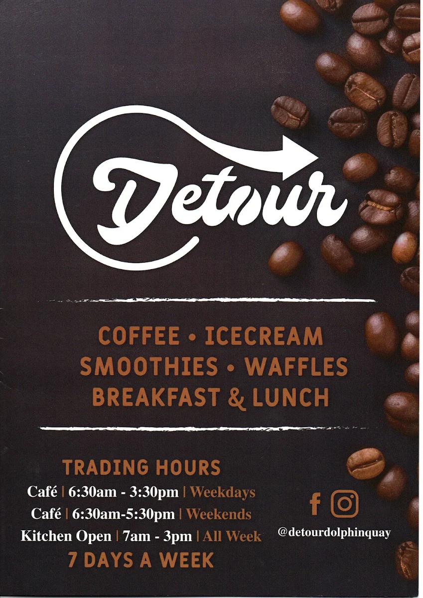 Menu, Detour Cafe Dolphin Quay