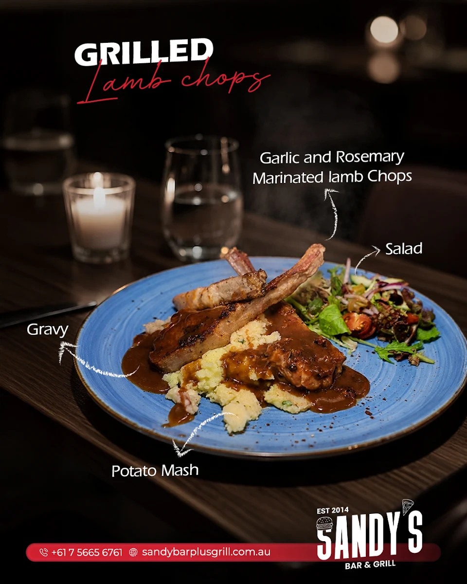Menu, Sandy's Bar + Grill