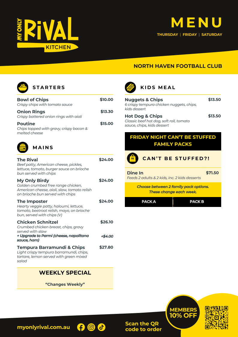Menu, My Only Rival