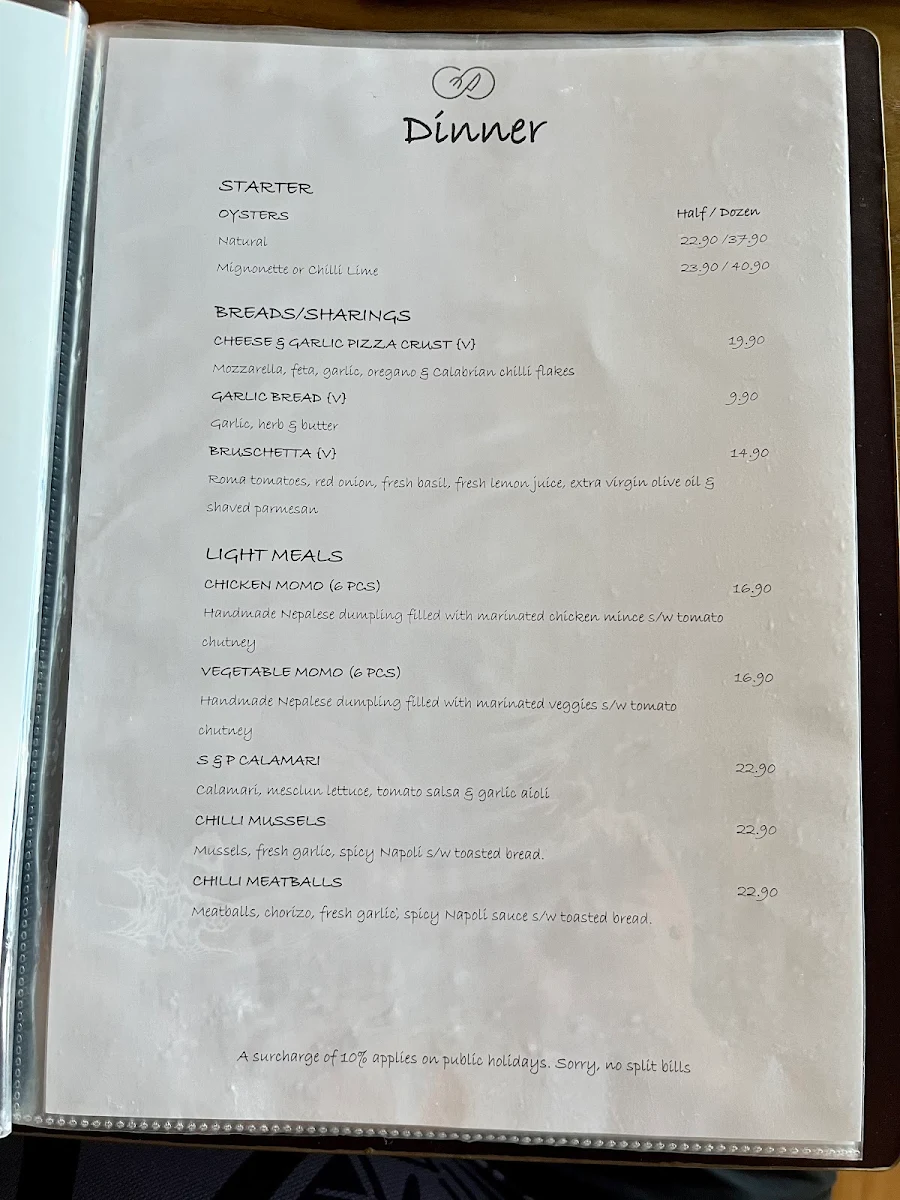 Menu, Nelson Way Café, Restaurant & Bar