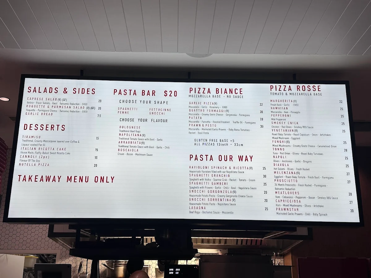 Menu, LITTLE ITALY MANLY
