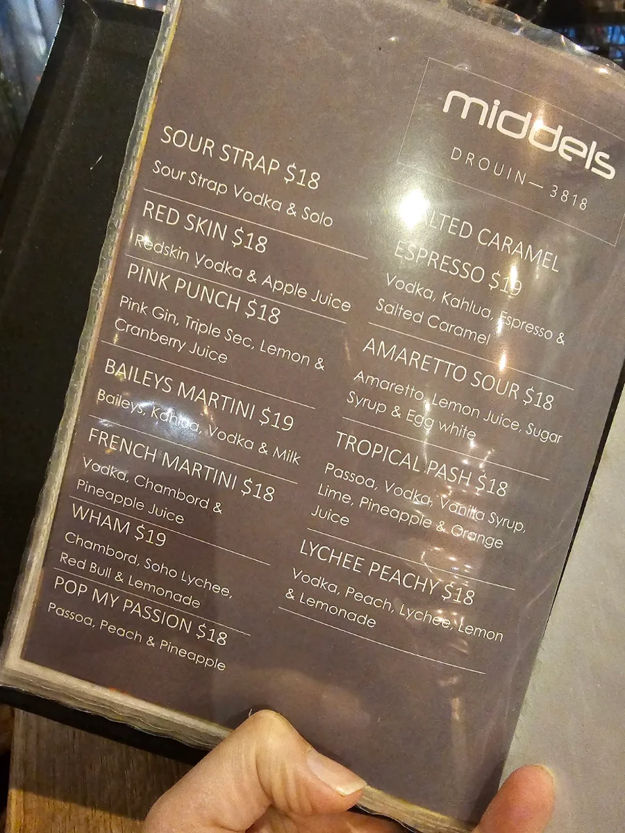 Menu, Middels