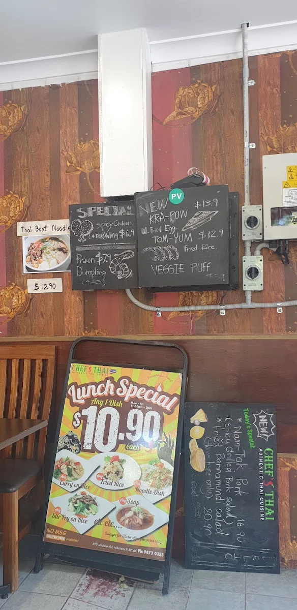 Menu, Chef's Thai Mitcham