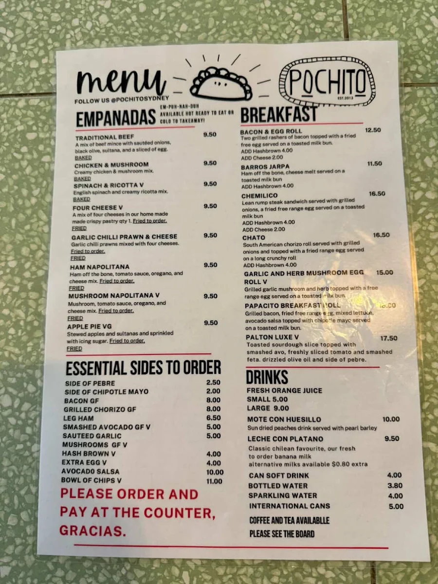 Menu, Pochito