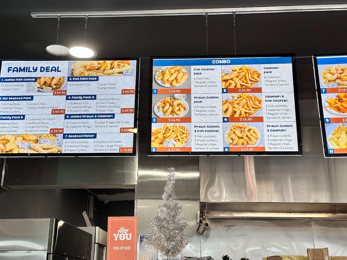 Menu, Bonny's Fish & Chips