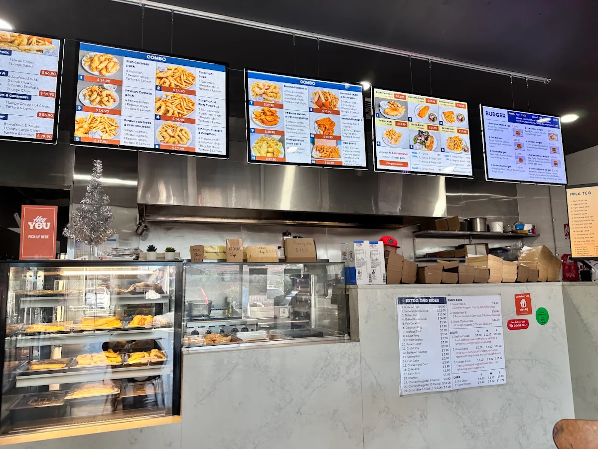 Menu, Bonny's Fish & Chips