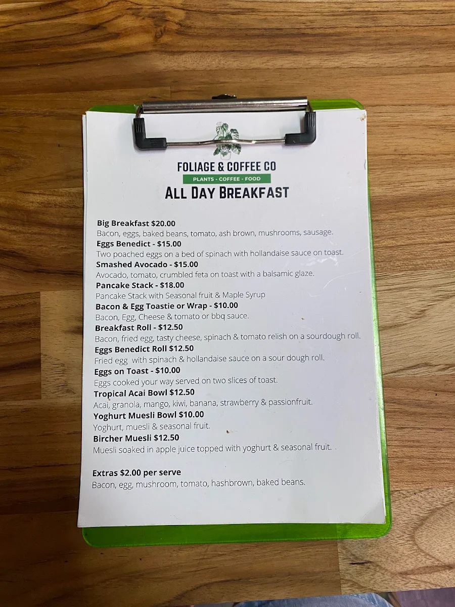 Menu, That Plant Cafe