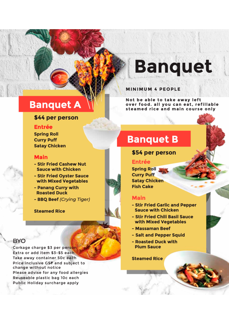 Menu, Thai Riffic Randwick