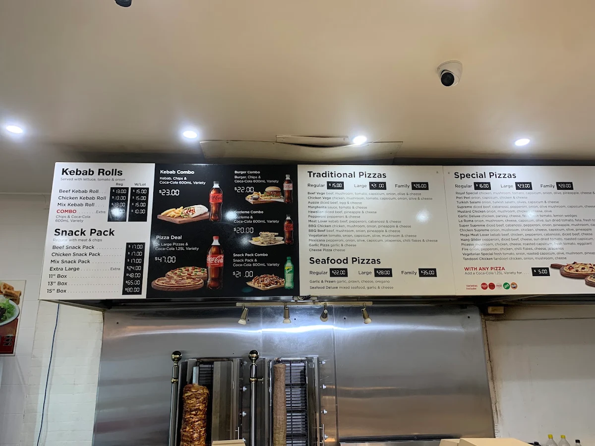 Menu, Royal Kebab House