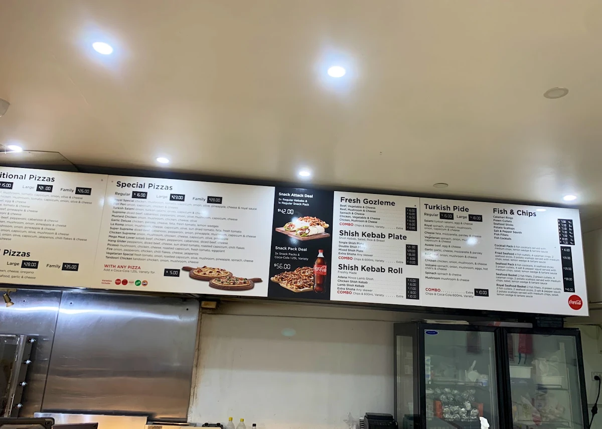 Menu, Royal Kebab House