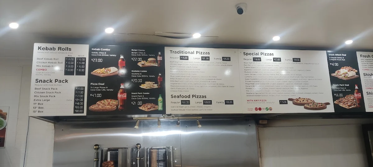 Menu, Royal Kebab House