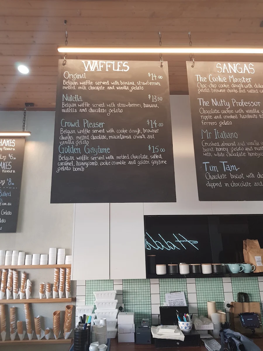 Menu, Dolce House Gelato