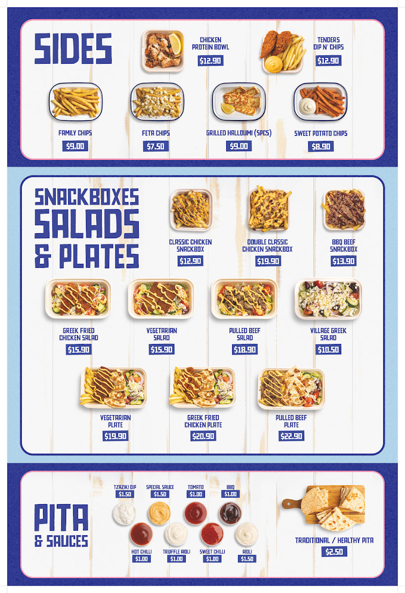 Menu, The Yiros Shop