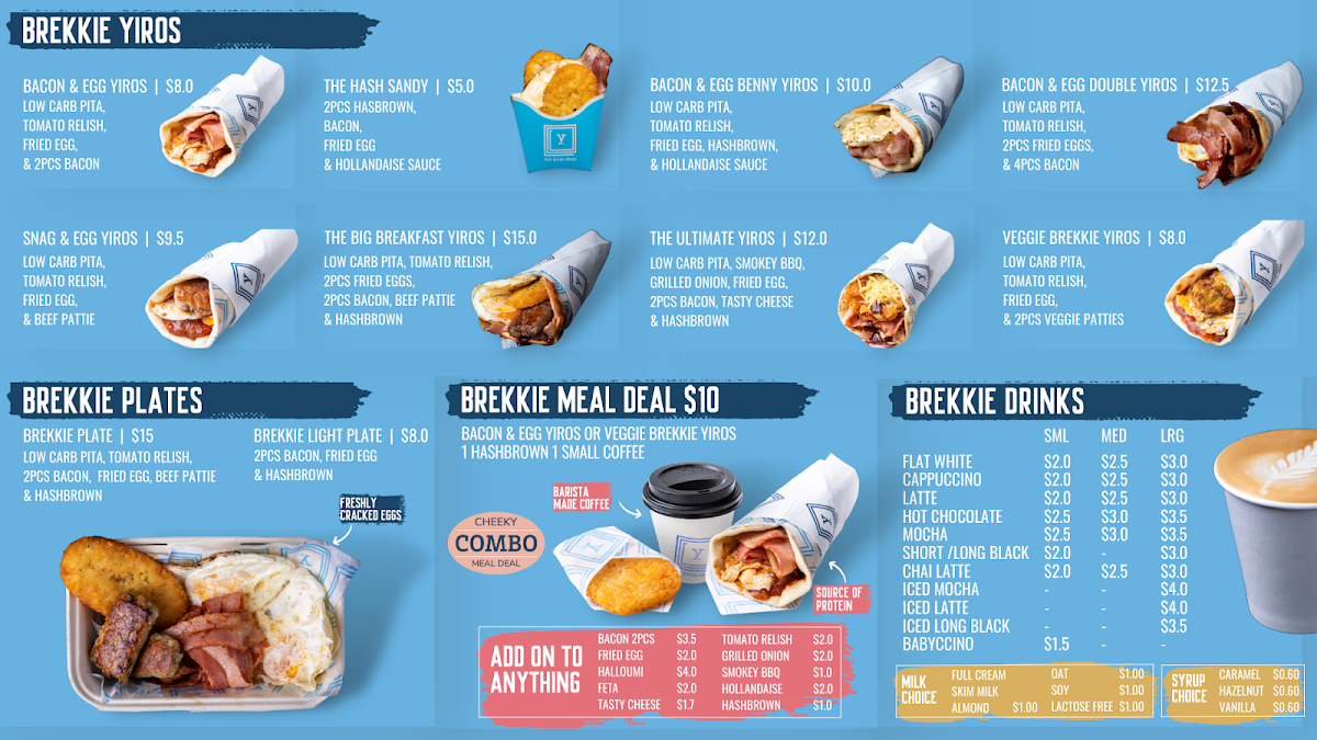 Menu, The Yiros Shop