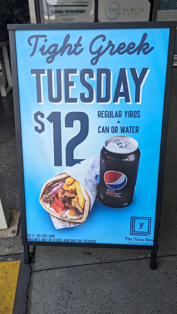 Menu, The Yiros Shop