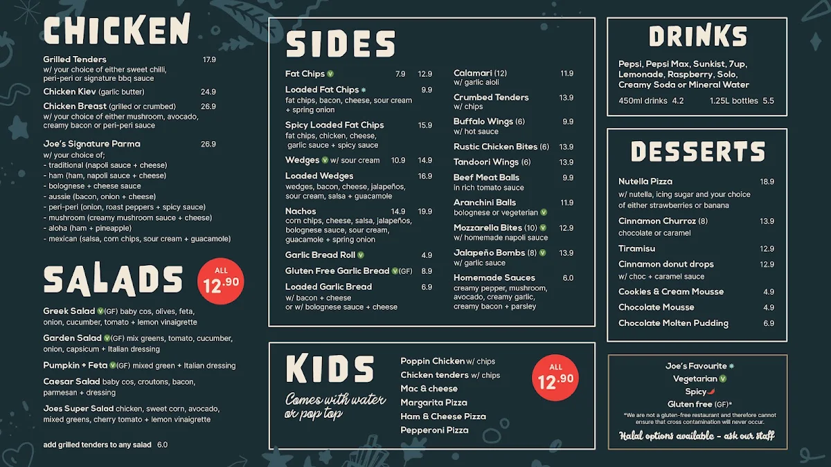 Menu, Smokin Joe’s Pizza & Grill - Roxburgh Park