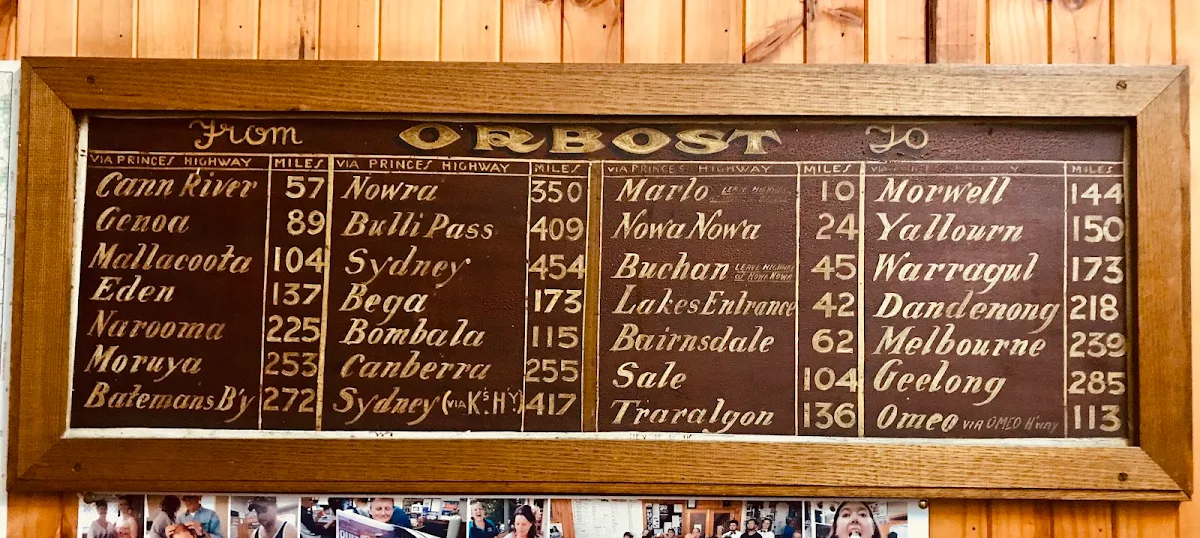 Menu, Orbost Club Hotel