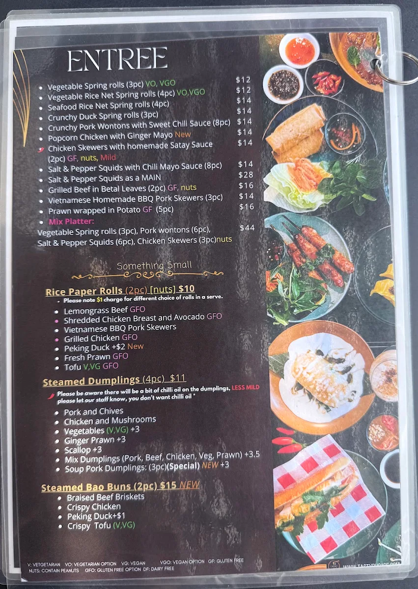 Menu, Tasty Pho 165