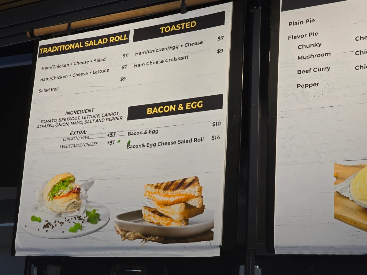 Menu, Mermaid Hot Bread