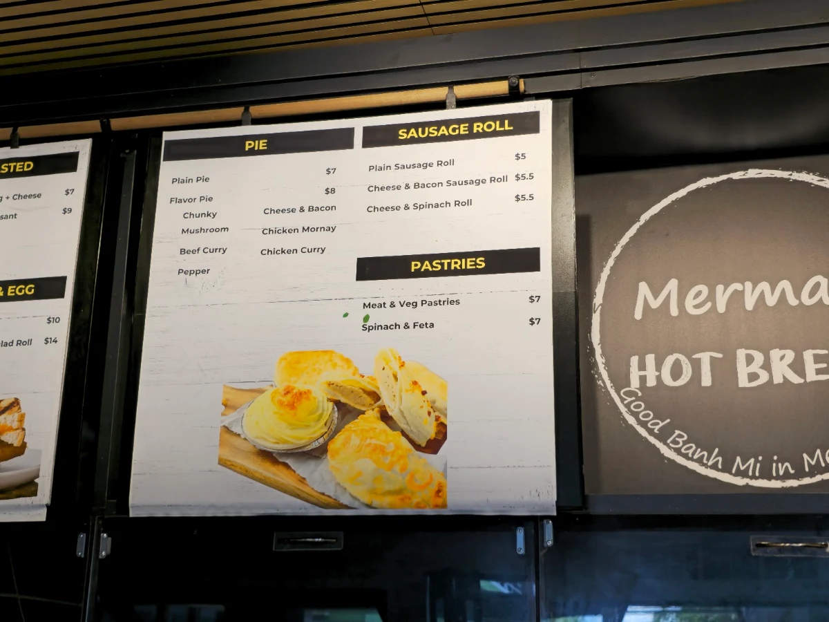 Menu, Mermaid Hot Bread