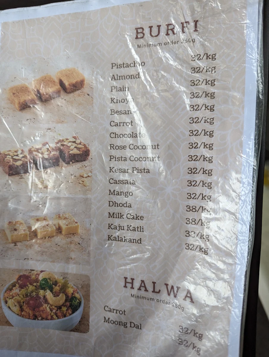 Menu, Pure Desi Sydney