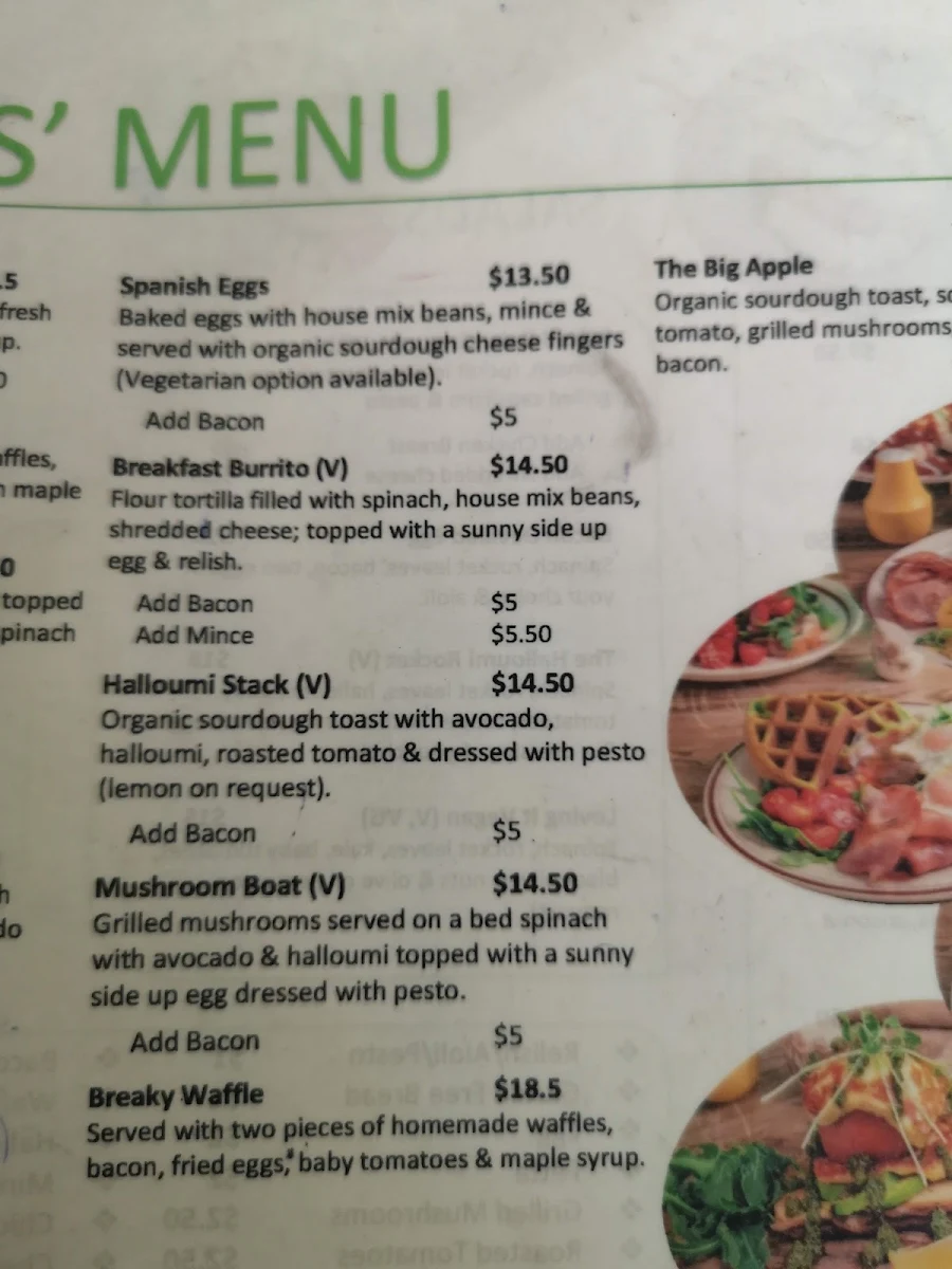 Menu, Apples on Ainsworth