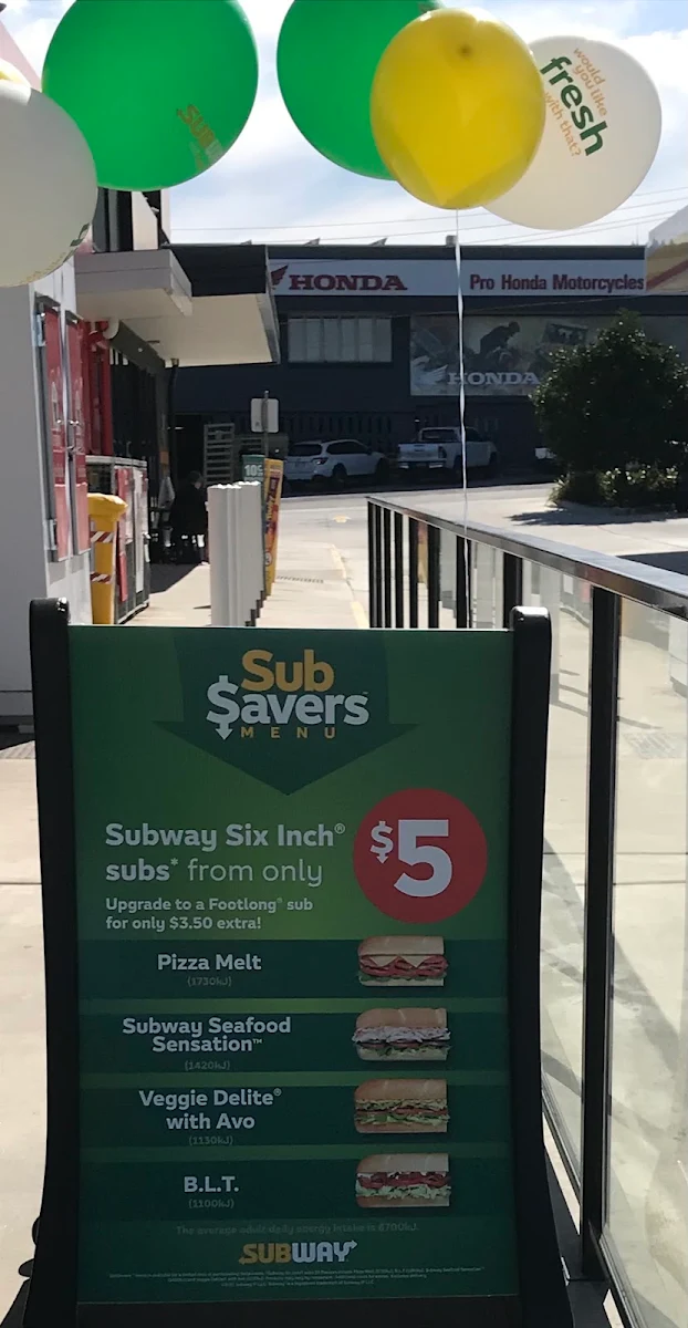 Menu, Subway