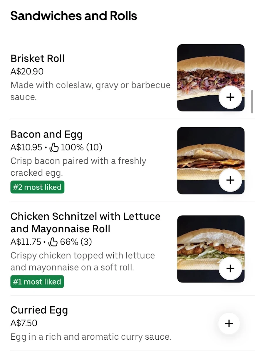 Menu, Millers Pie & Sandwich Bar – Shortland