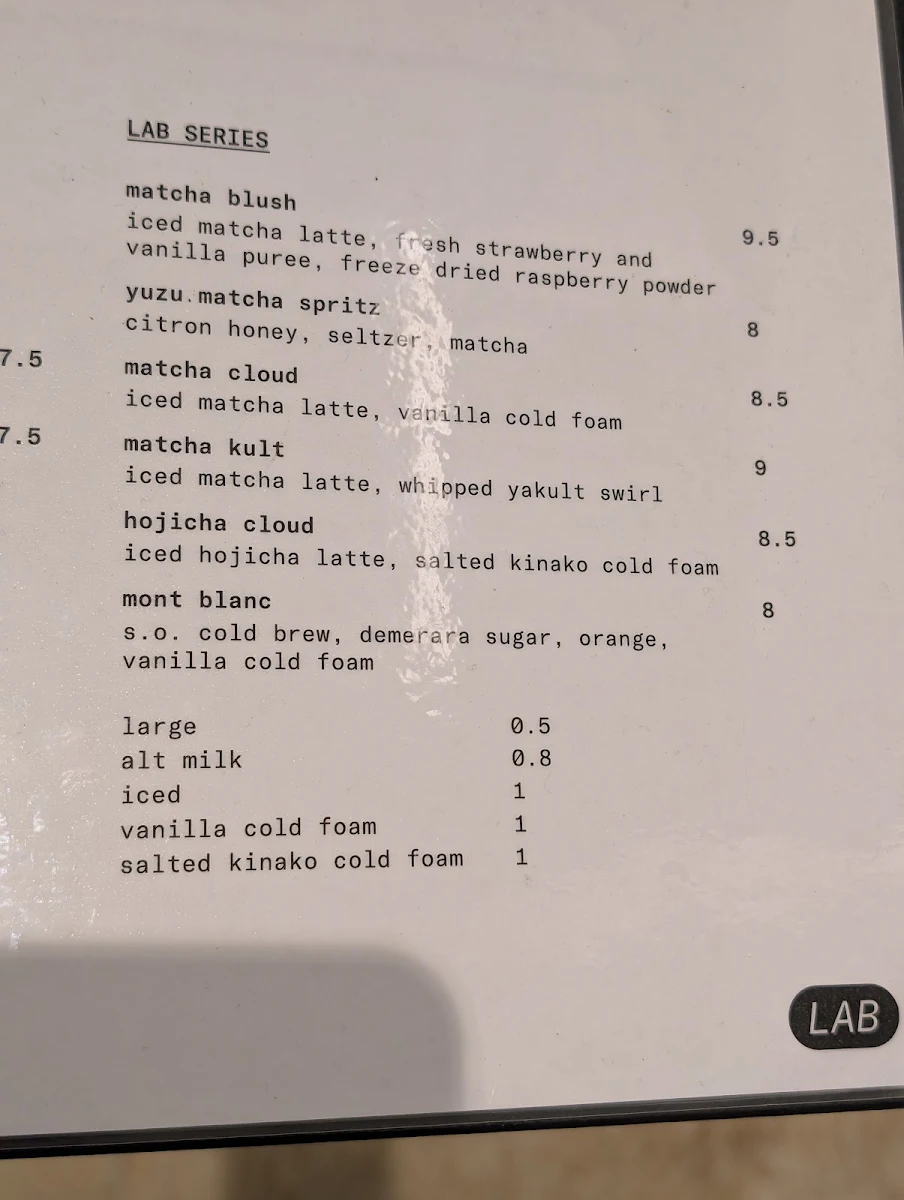 Menu, Sneaker Laundry LAB