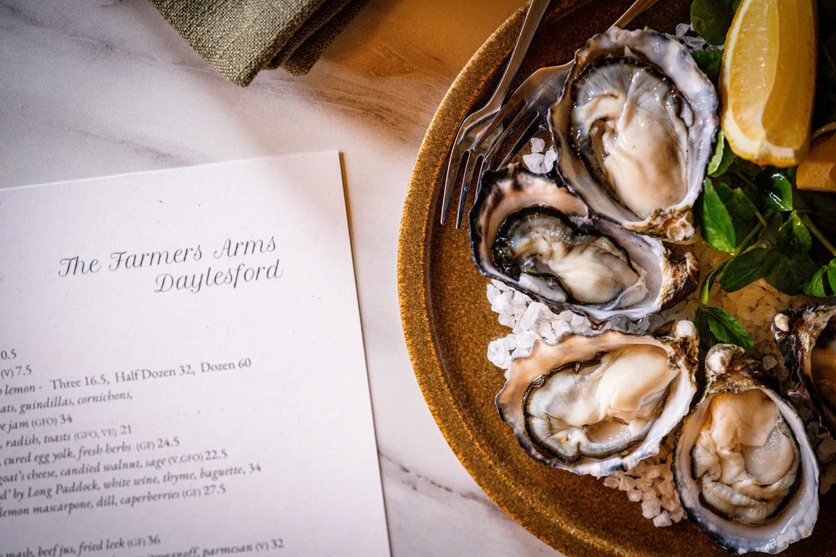 Menu, The Farmers Arms Daylesford