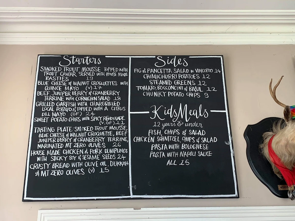 Menu, The Farmers Arms Daylesford