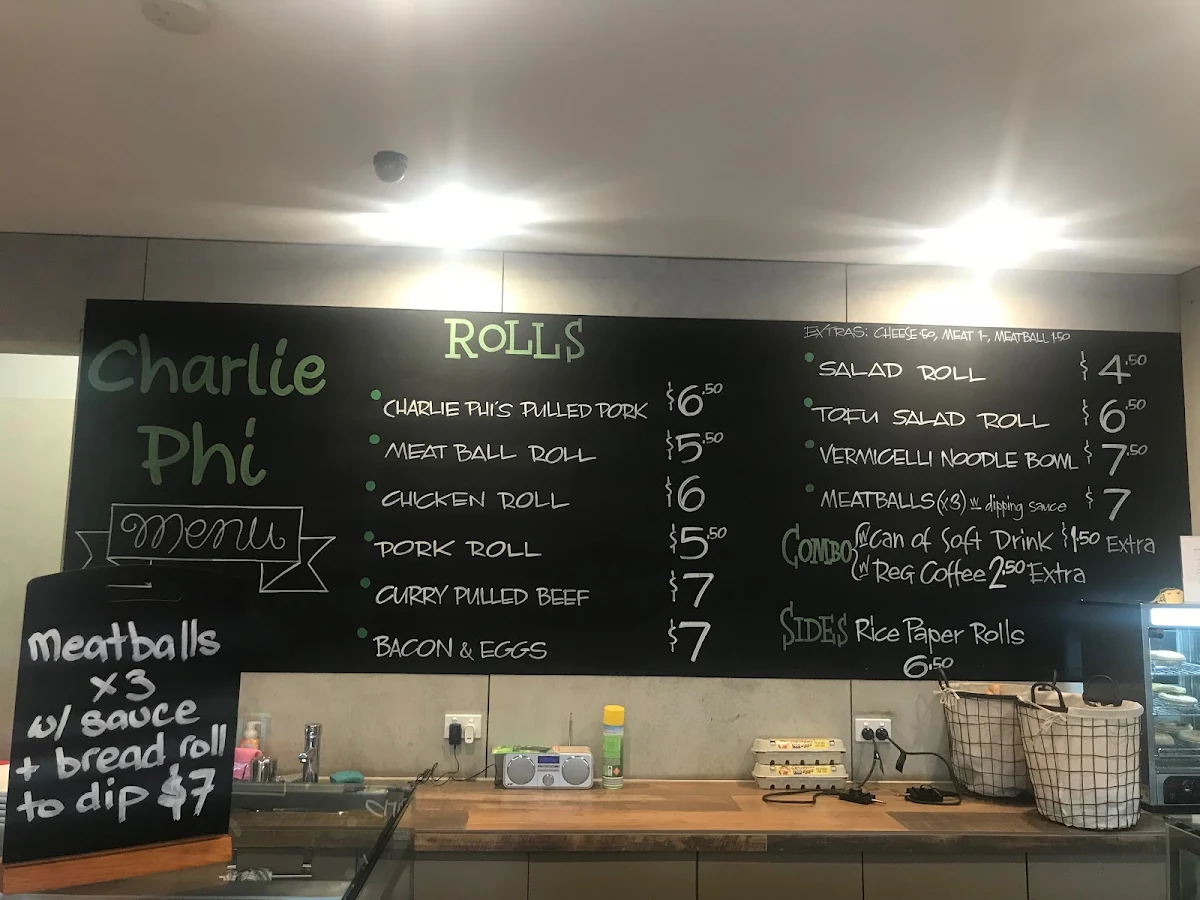 Menu, Charlie Phi in Petersham
