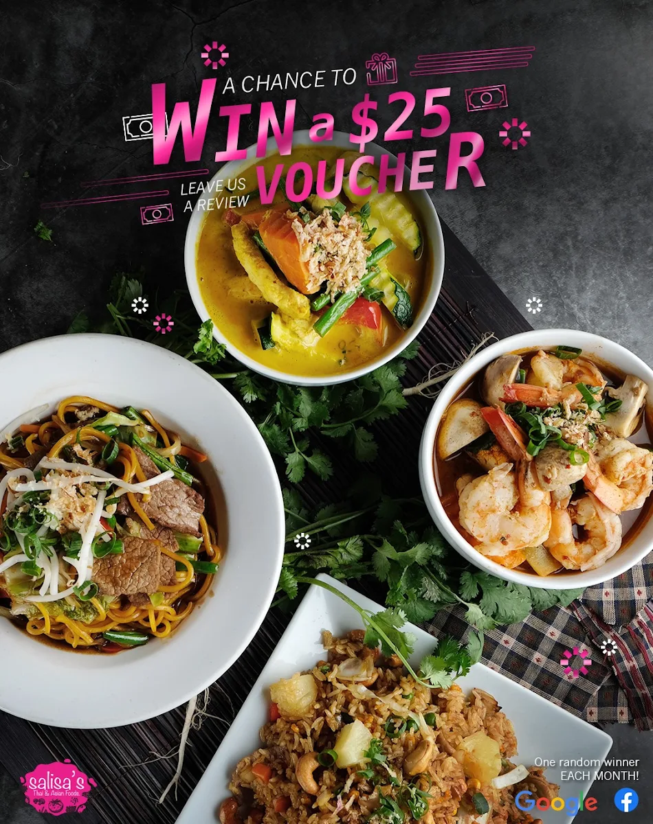 Menu, Salisa’s Thai and Asian Foods
