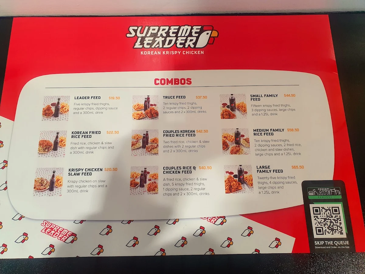 Menu, Supreme Leader Kings Meadows