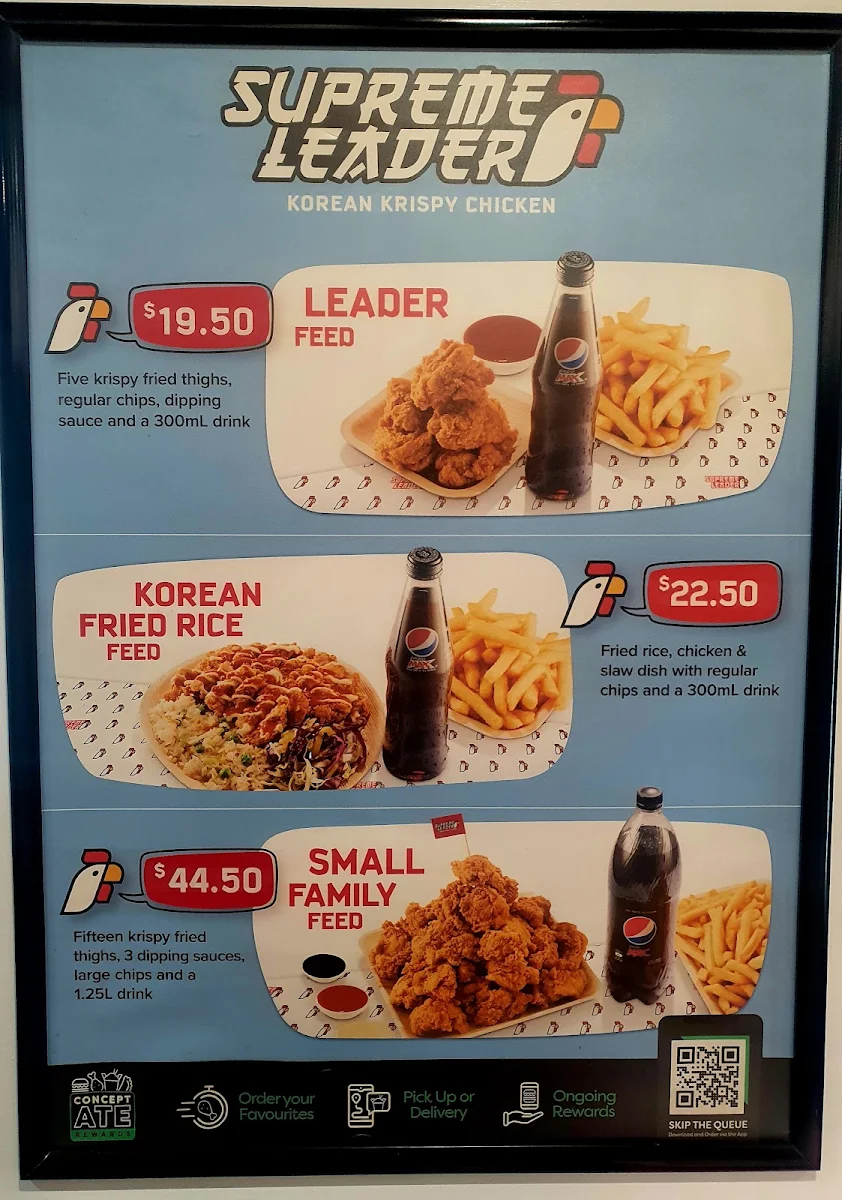 Menu, Supreme Leader Kings Meadows