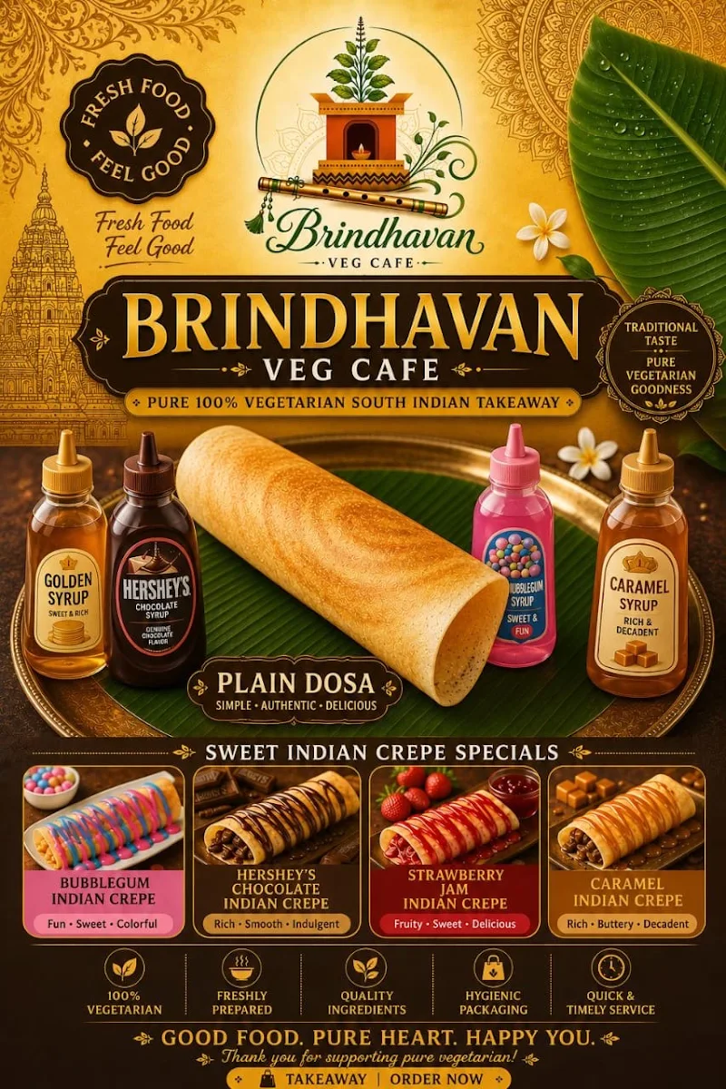 Menu, Brindhavan Veg Cafe