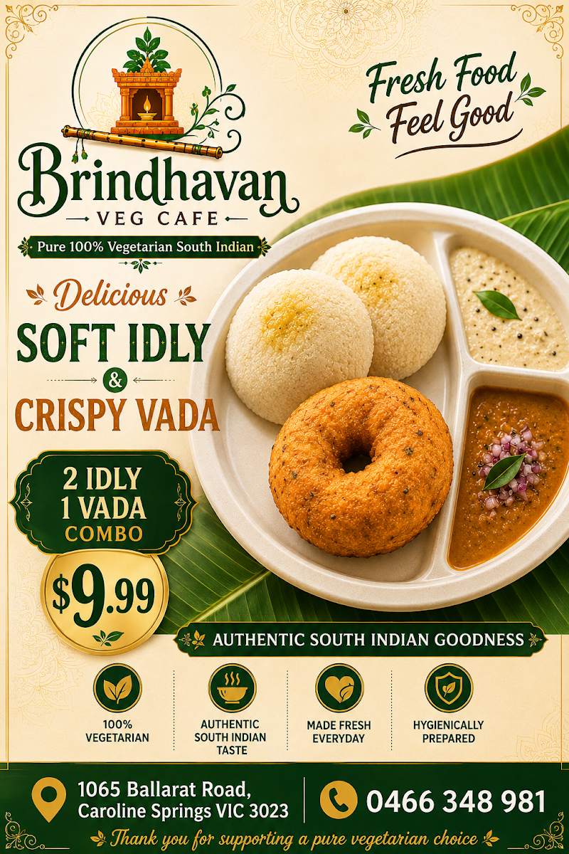 Menu, Brindhavan Veg Cafe