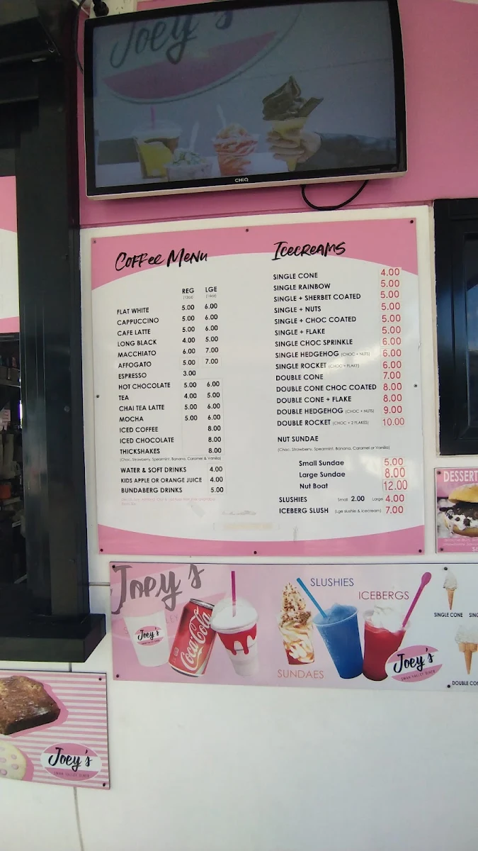 Menu, Joey's Swan Valley Diner