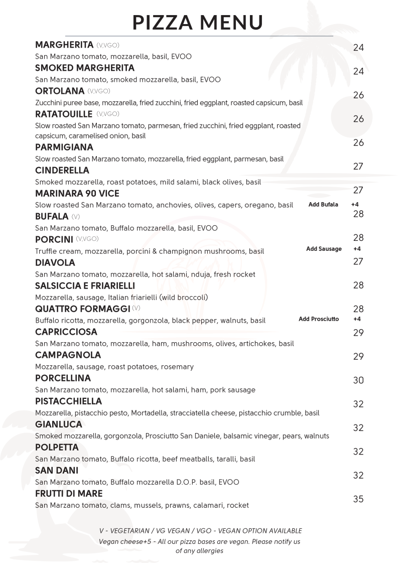 Menu, Classe 90 Vice (Ascot Vale)