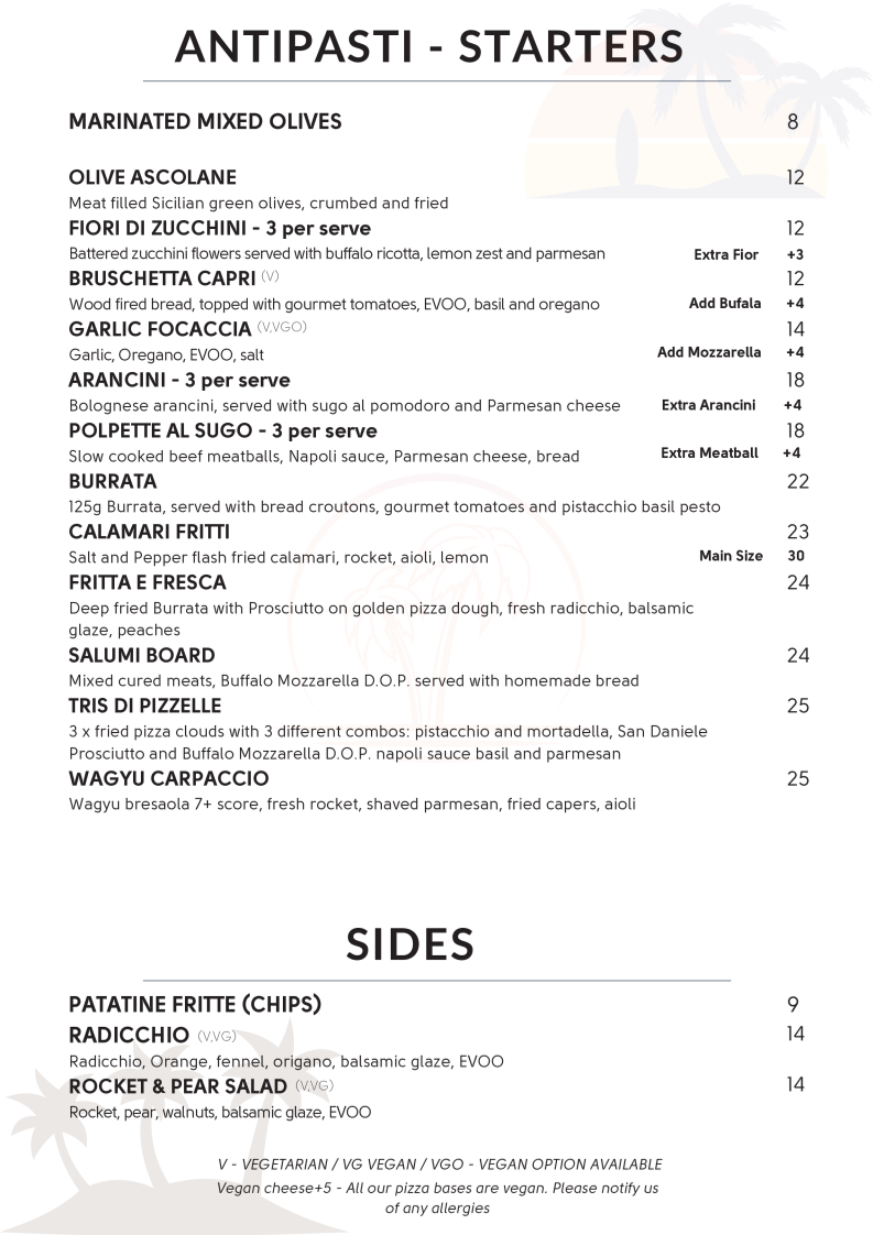 Menu, Classe 90 Vice (Ascot Vale)
