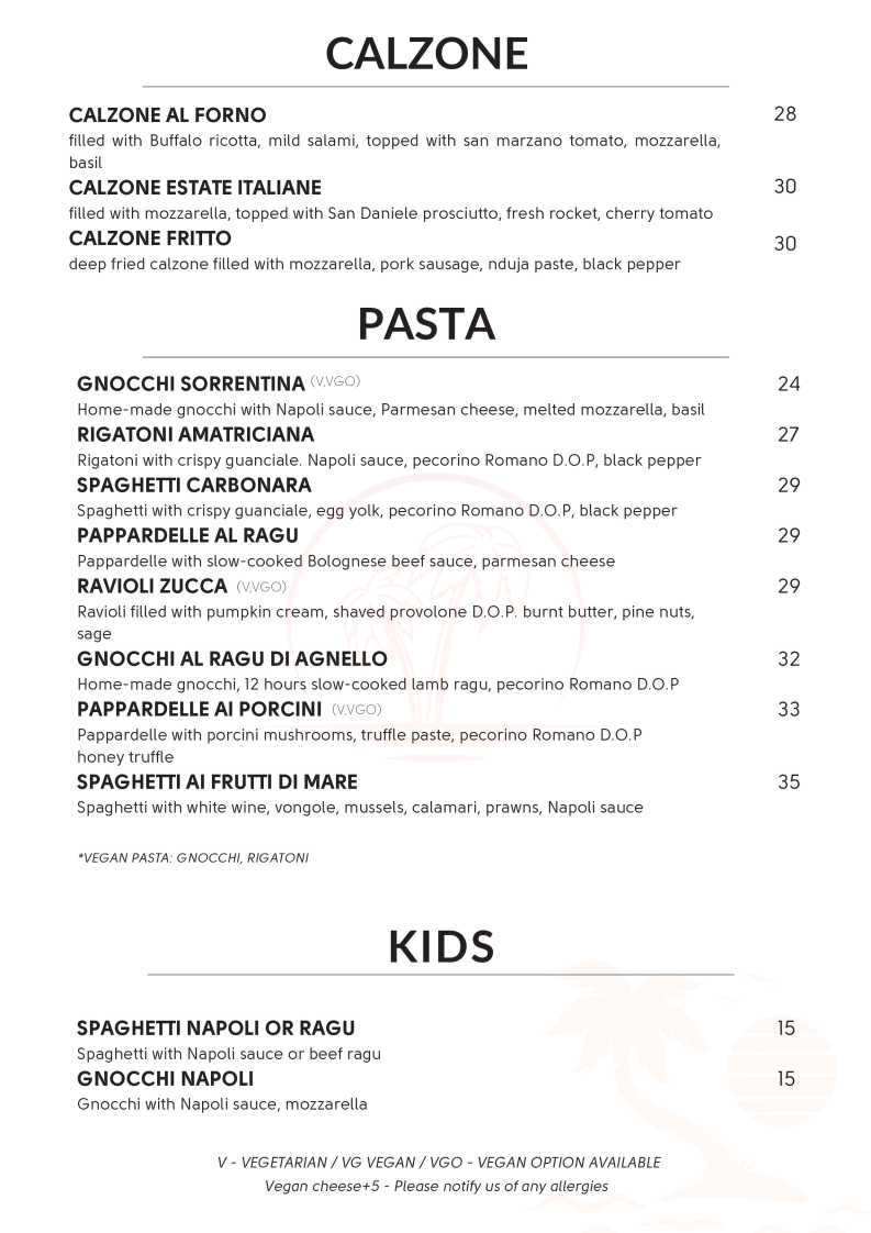Menu, Classe 90 Vice (Ascot Vale)